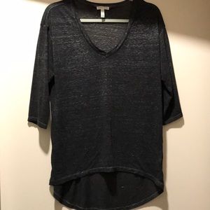 Charcoal heather half sleeve tee